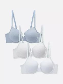 Bawełniany biustonosz pod T-shirt, 3 szt.