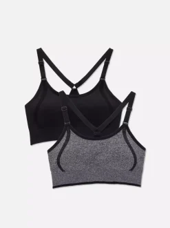 Bezszwowe biustonosze sportowe typu bokserki, 2 szt.