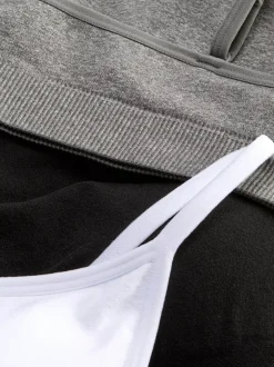 Bezszwowe krótkie braletki na ramiączkach, 3 pary