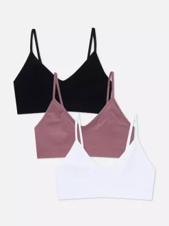 Bezszwowe krótkie braletki na ramiączkach, 3 pary