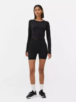 Bezszwowe szorty do jogi z wysokim stanem