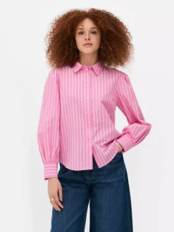 Bluzka w paski z marszczonymi rękawami