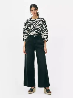 Bluzka w zebrę z bufiastym rękawem Paula Echevarría