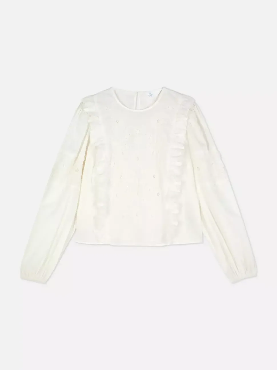 Bluzka z falbanką i bufiastymi rękawami