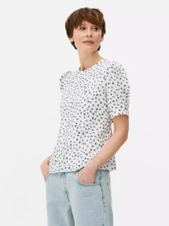 Bluzka z krótkim rękawem w kwiaty