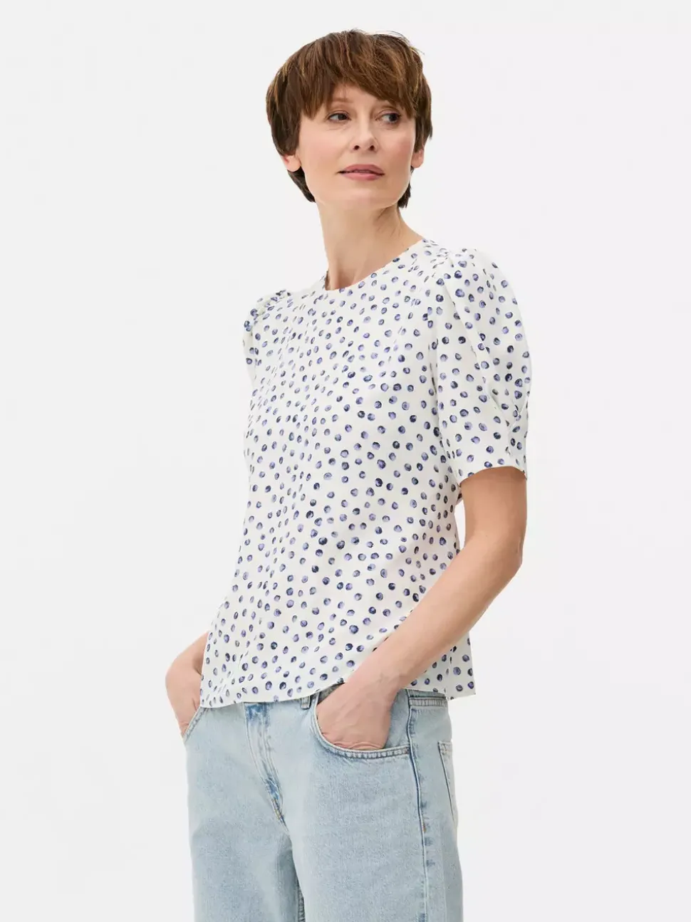 Bluzka z krótkim rękawem w kwiaty