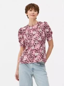 Bluzka z krótkim rękawem w kwiaty