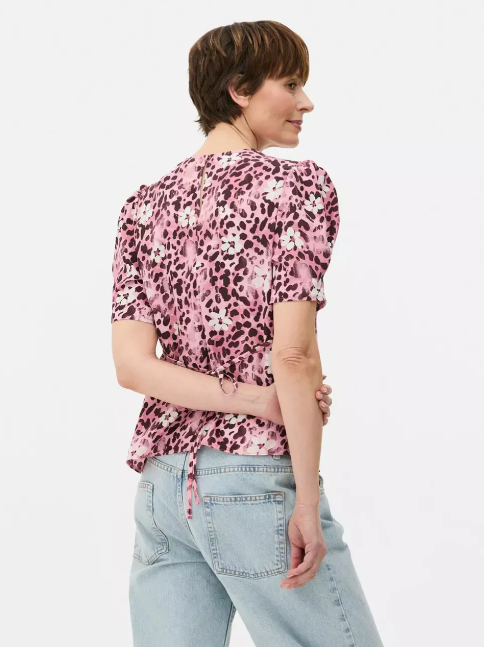 Bluzka z krótkim rękawem w kwiaty