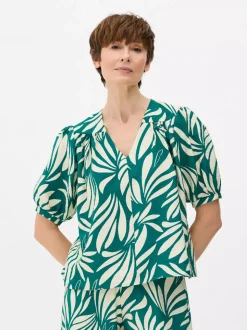 Bluzka ze wzorem w liście