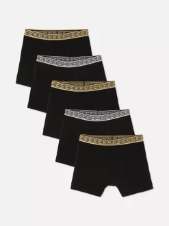 Bokserki z metaliczną gumką, 5 par