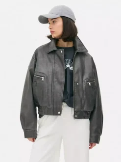 Bomberka ze sztucznej skóry