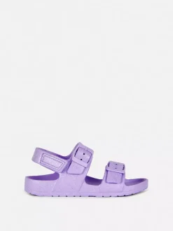 Brokatowe sandały z paskami z klamrą