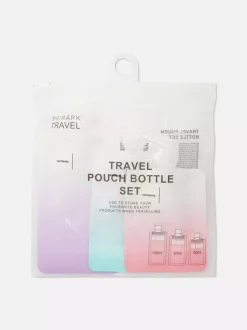 Butelki podróżne przypominające saszetki, 3 szt.