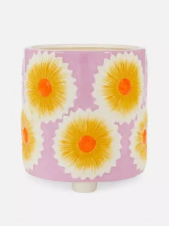 Ceramiczna doniczka z motywem kwiatowym