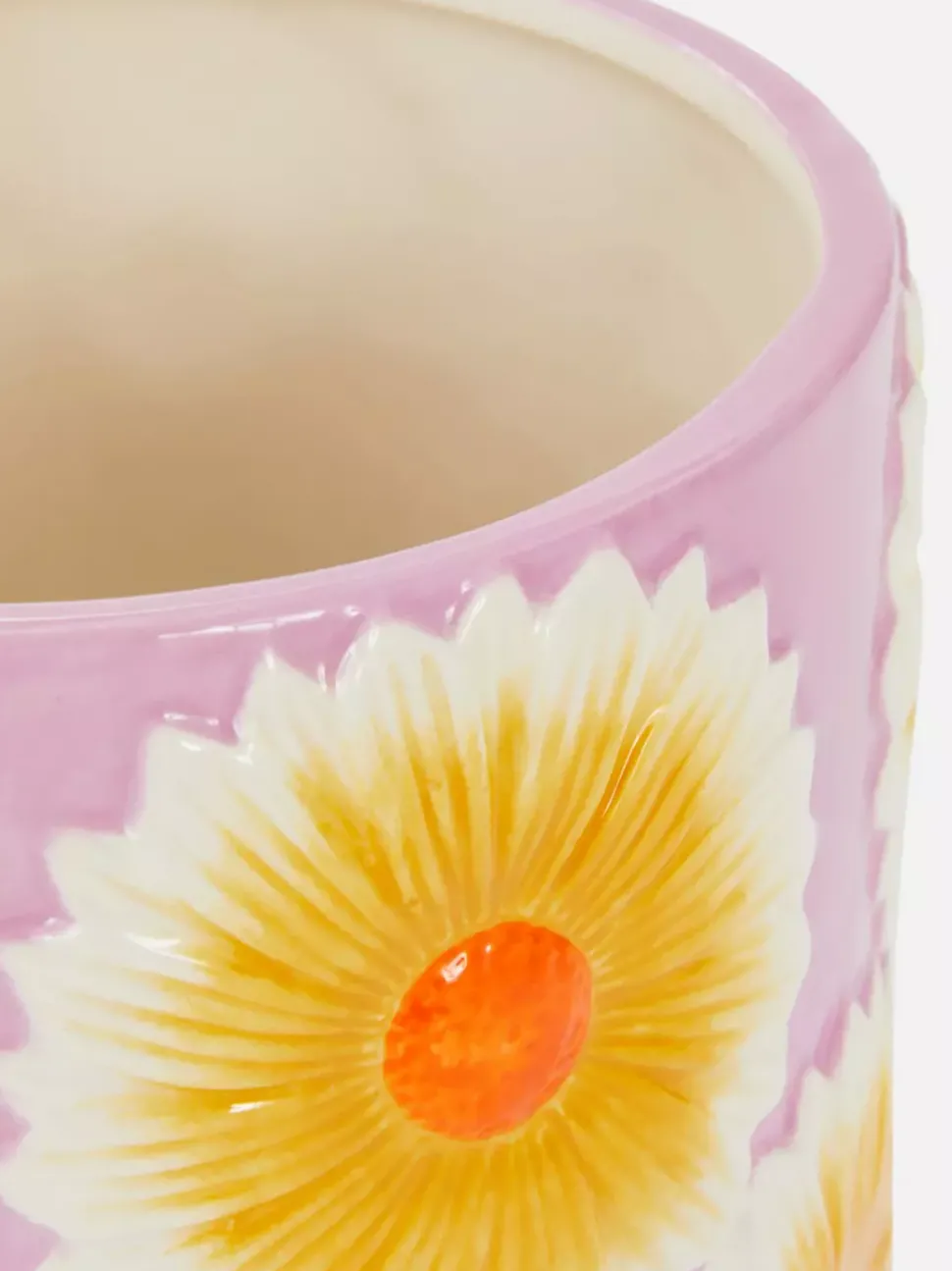 Ceramiczna doniczka z motywem kwiatowym