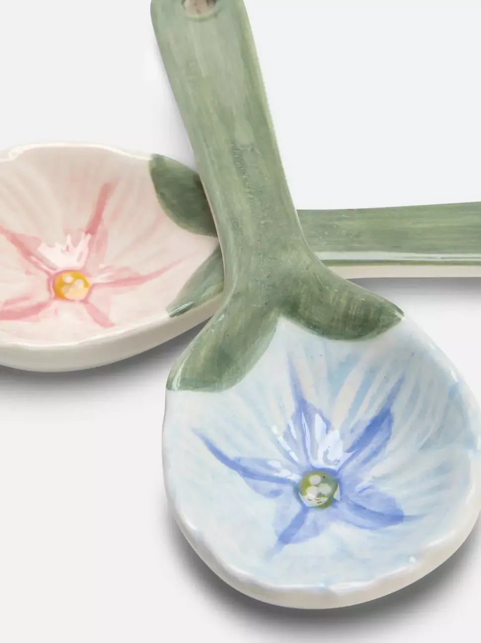 Ceramiczne łyżki z kwiatowym motywem, 2 szt.