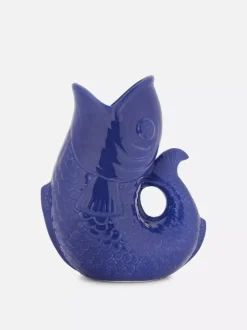 Ceramiczny dzbanek typu glug z motywem ryby