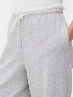 Ściągane sznurkiem spodnie dresowe z szeroką nogawką