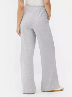 Ściągane sznurkiem spodnie dresowe z szeroką nogawką