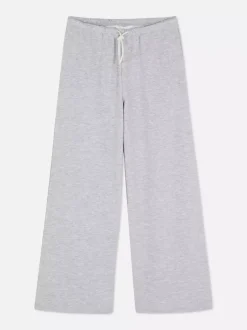Ściągane sznurkiem spodnie dresowe z szeroką nogawką