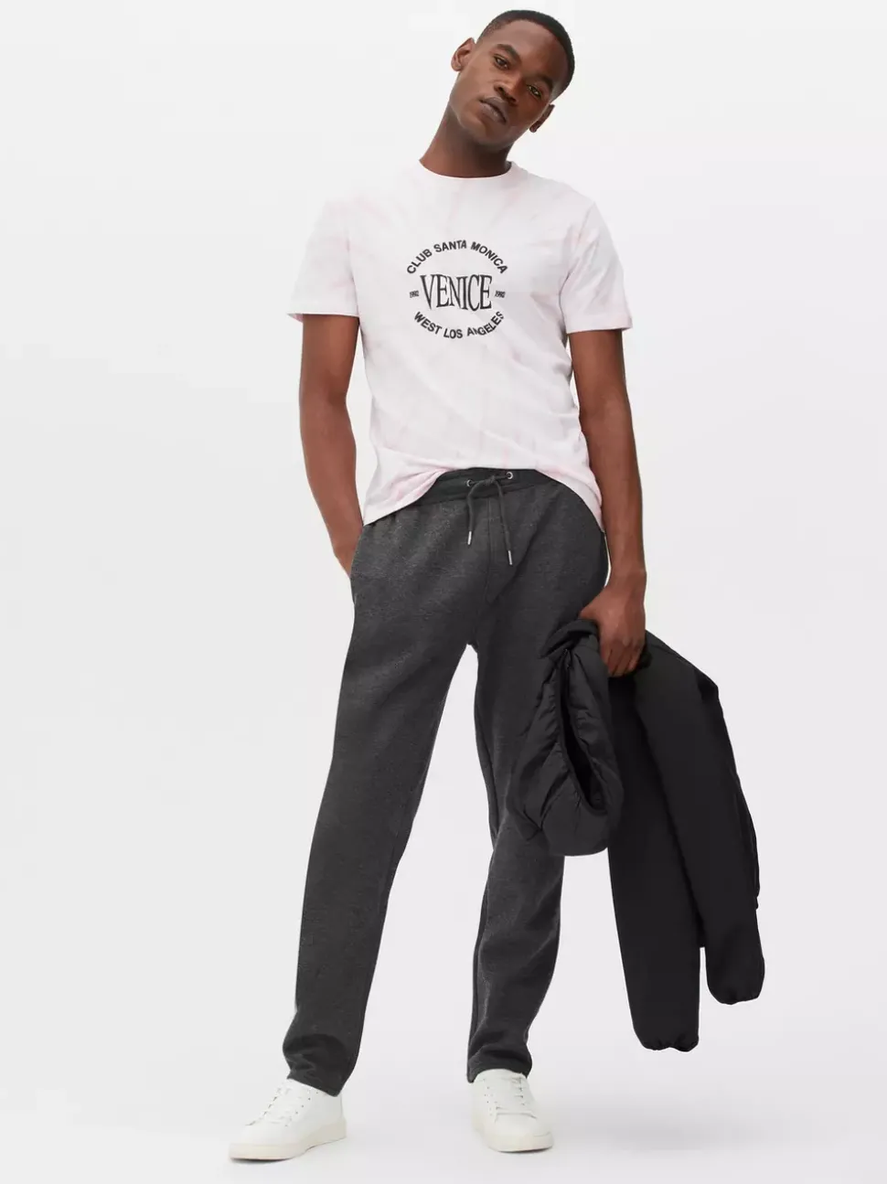 Ściągane sznurkiem spodnie dresowe ze zwężanymi nogawkami