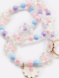 3-częściowy zestaw biżuterii z koralikami i kwiatami