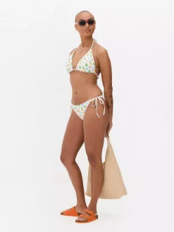 Dół od bikini z wiązaniem po boku i nadrukiem