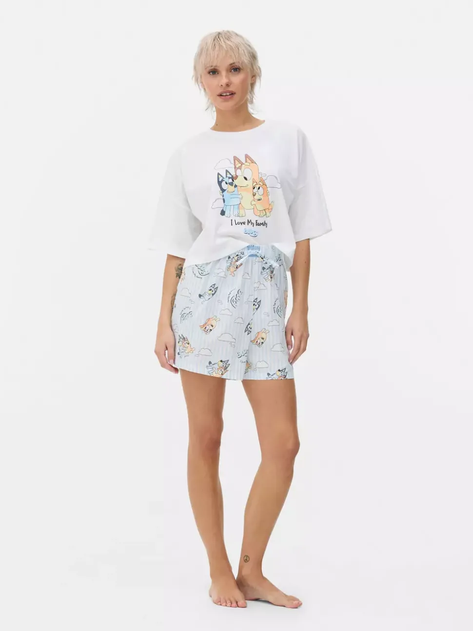 Damska piżama z T-shirtem i szortami z Blue