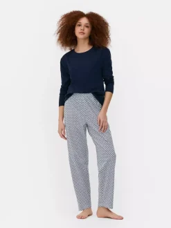 Dżersejowa dwuczęściowa piżama z długim rękawem