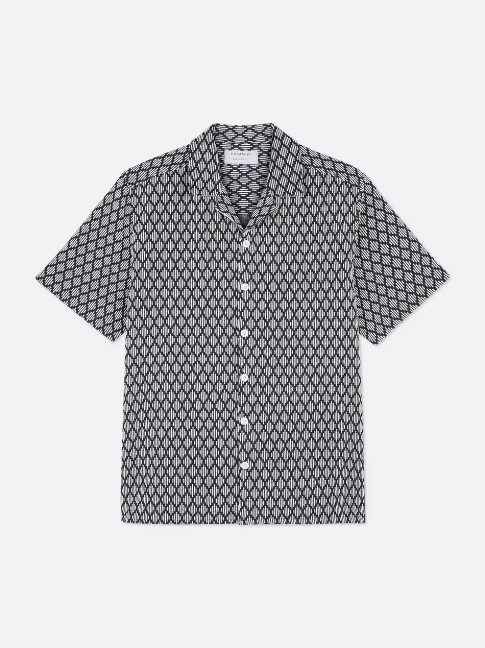 Dżersejowa koszula na guziki z geometrycznym wzorem