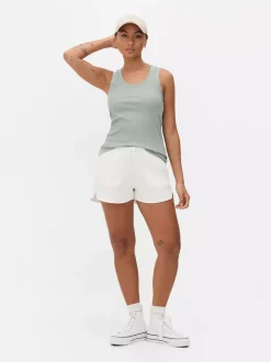 Dżersejowa koszulka prążkowana bez rękawów