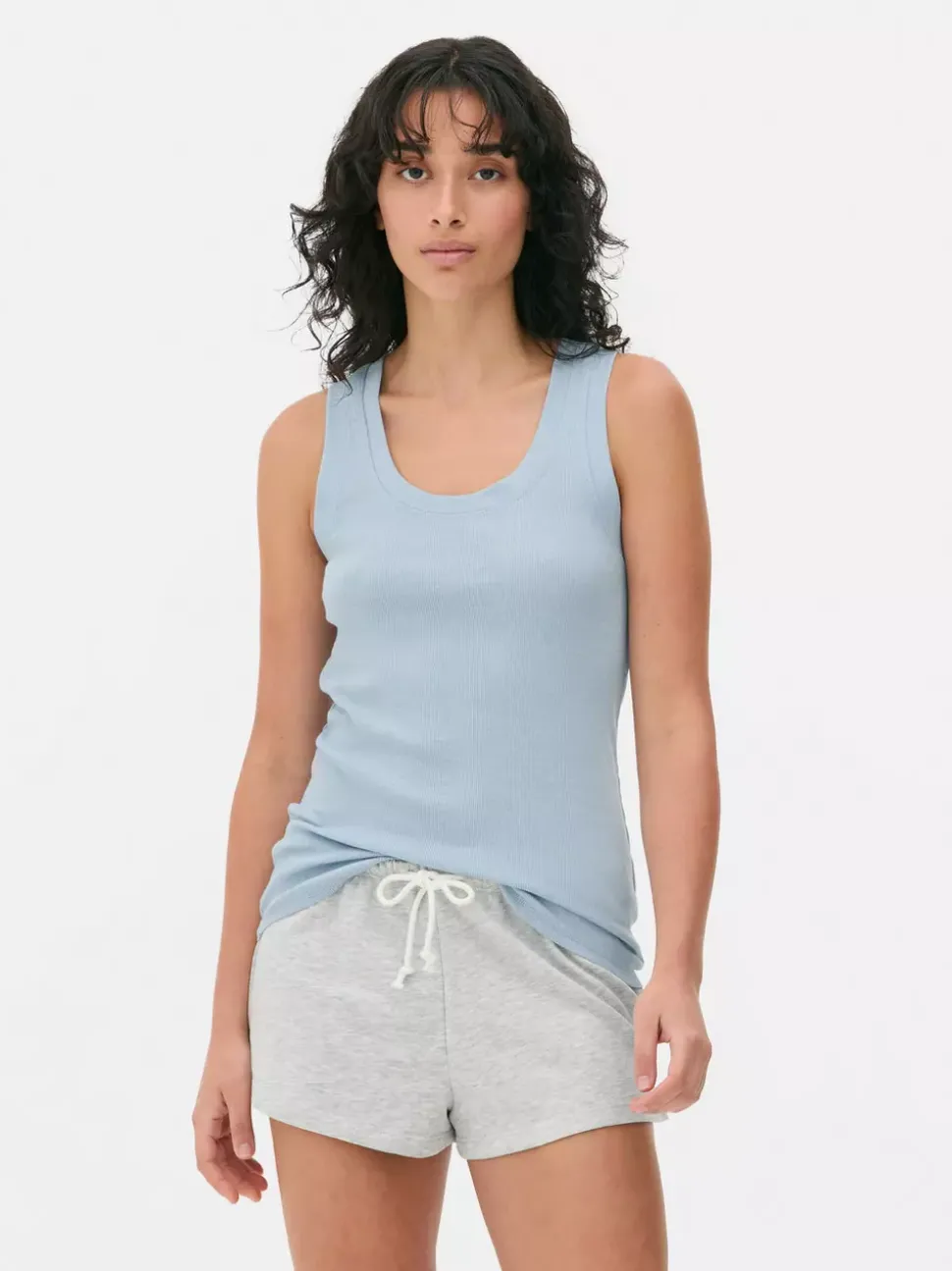 Dżersejowa koszulka prążkowana bez rękawów
