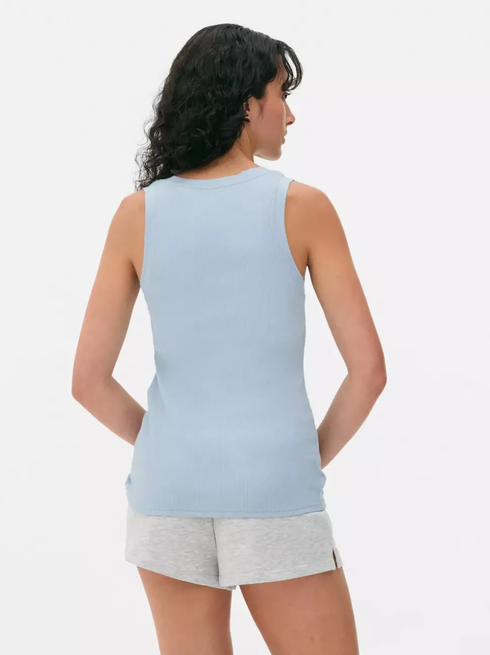 Dżersejowa koszulka prążkowana bez rękawów