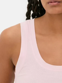 Dżersejowa koszulka prążkowana bez rękawów