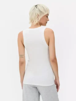 Dżersejowa koszulka prążkowana bez rękawów