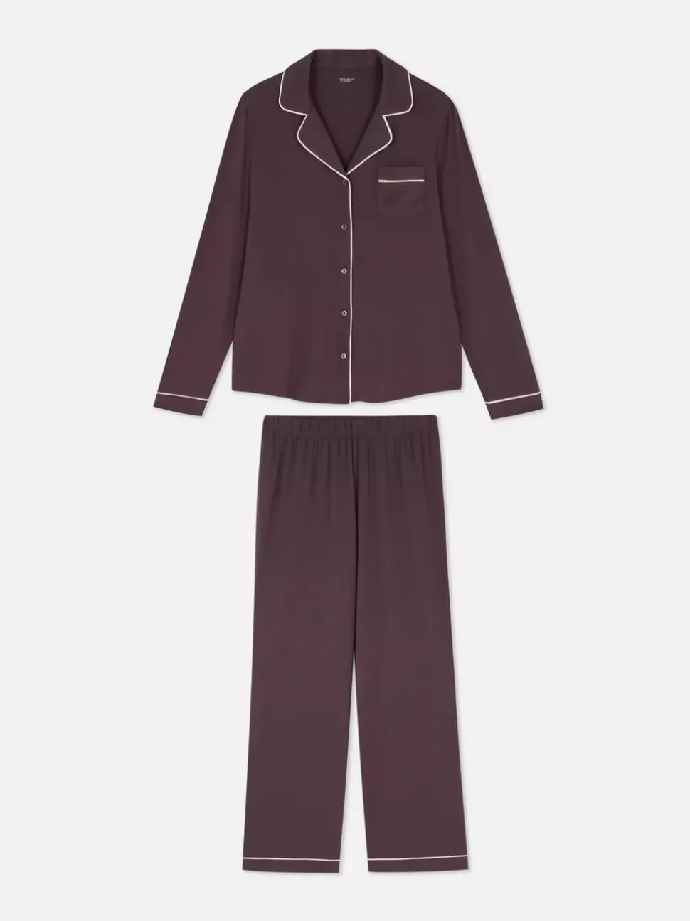 Dżersejowa piżama typu boyfriend z długim rękawem