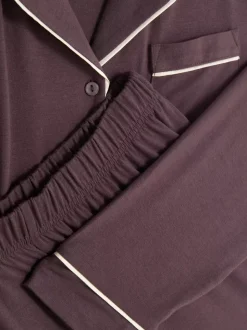 Dżersejowa piżama typu boyfriend z długim rękawem