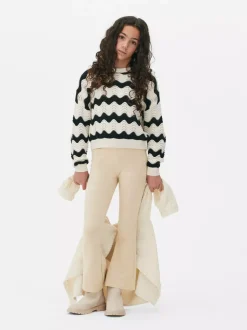 Dżersejowe legginsy z rozszerzanymi nogawkami