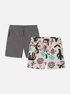 Dżersejowe szorty ściągane sznurkiem, 2 pary