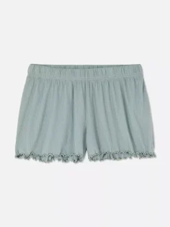 Dżersejowe szorty od piżamy z muszelkowym brzegiem