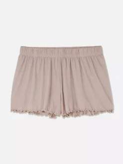 Dżersejowe szorty od piżamy z muszelkowym brzegiem