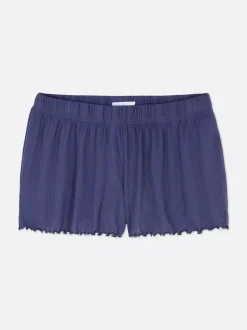 Dżersejowe szorty od piżamy z muszelkowym brzegiem