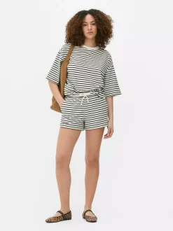 Dżersejowe szorty w paski