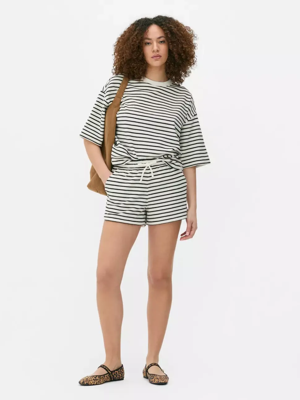Dżersejowe szorty w paski