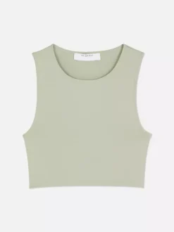 Dżersejowy top bez rękawów z efektem drugiej skóry