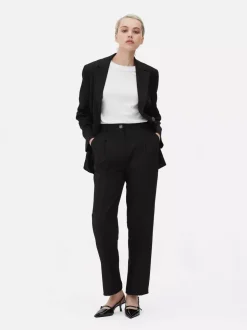 Dopasowane spodnie z prostą nogawką, część zestawu