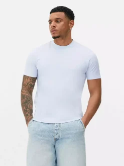 Dopasowany T-shirt o wysokiej zawartości bawełny