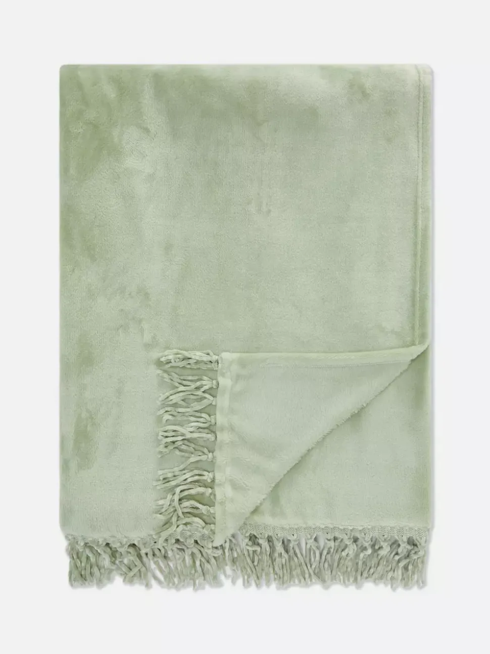 Duża miękka narzuta z frędzlami przy obszyciu