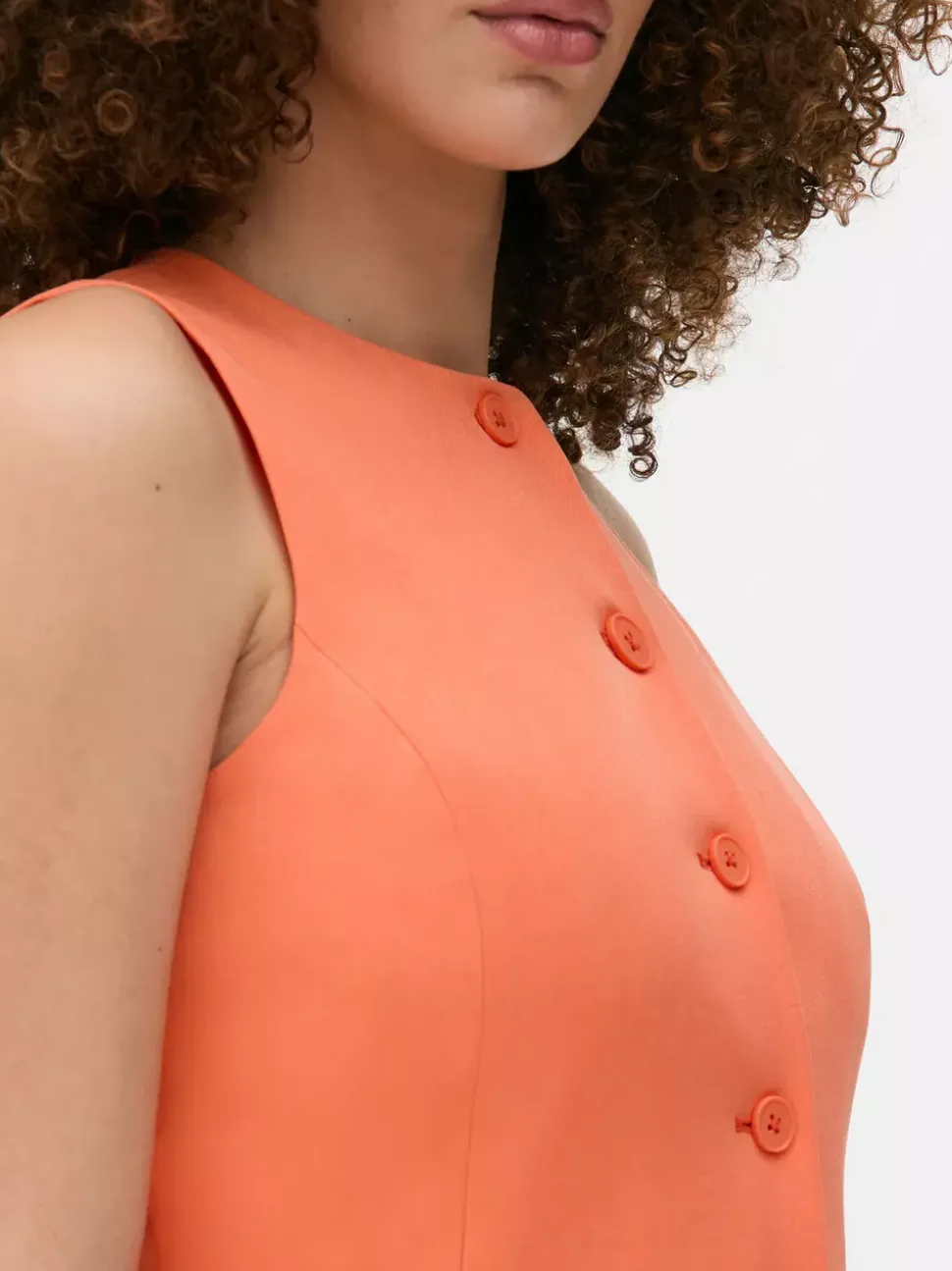 Długa kamizelka z okrągłym dekoltem