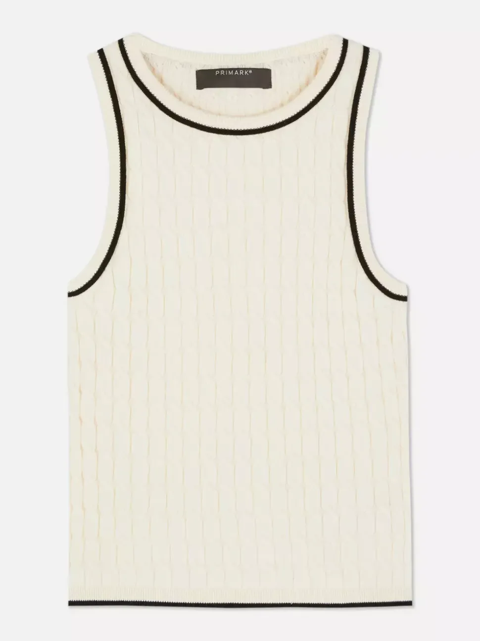 Długa koszulka bez rękawów o splocie warkoczowym